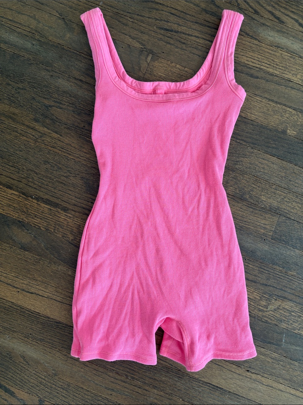 Skims Bright Pink Tank-Style One-Piece Romper